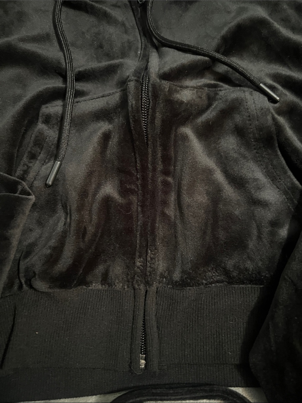 Women’s Black Velour Hoodie, Tank & Jogger Set - Picture 6 of 6